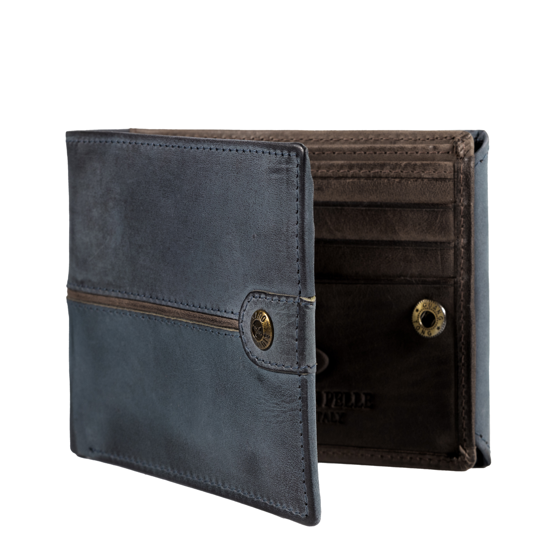 Billetera Texas 1.163 Azul Oscuro/Marrón - Imagen 2
