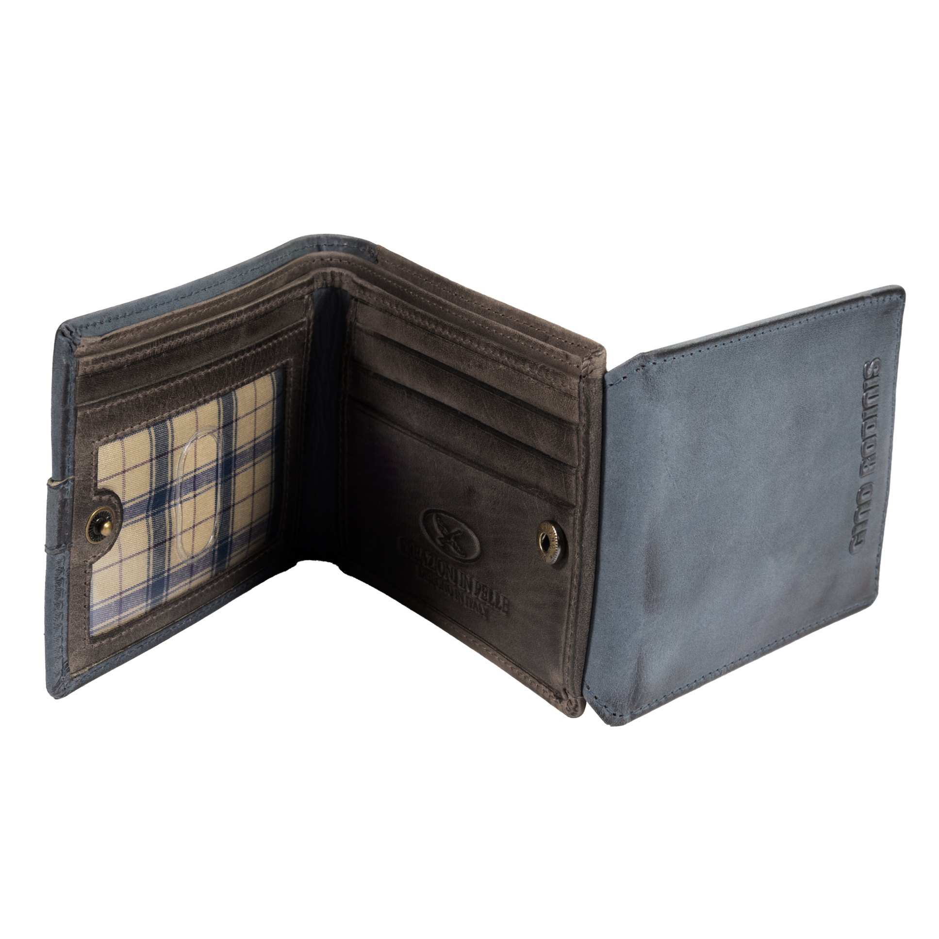 Billetera Texas 1.163 Azul Oscuro/Marrón - Imagen 4