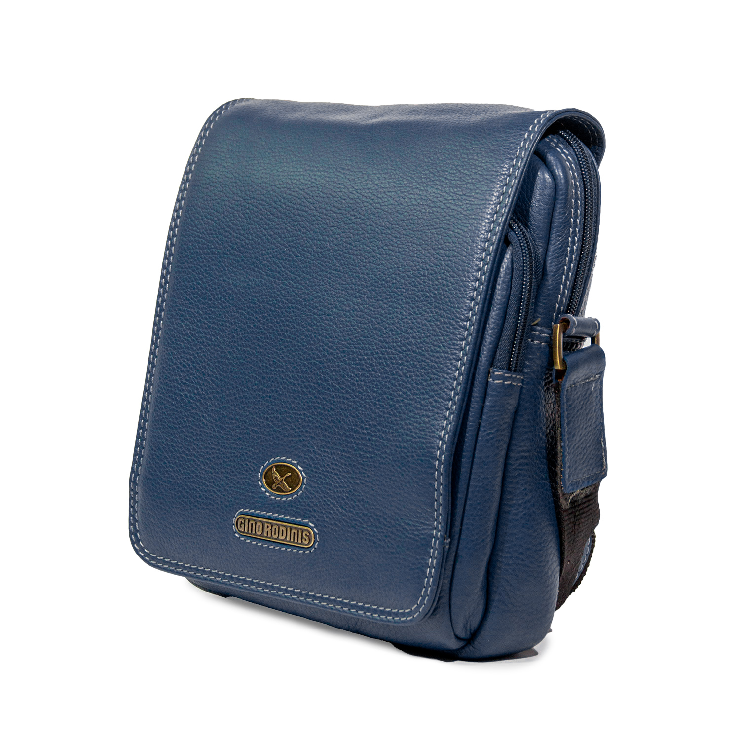 Morral de Cuero Hombre -1310 Azul - Imagen 2