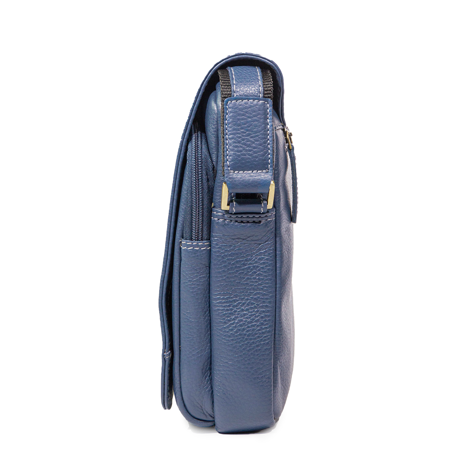 Morral de Cuero Hombre -1310 Azul - Imagen 4