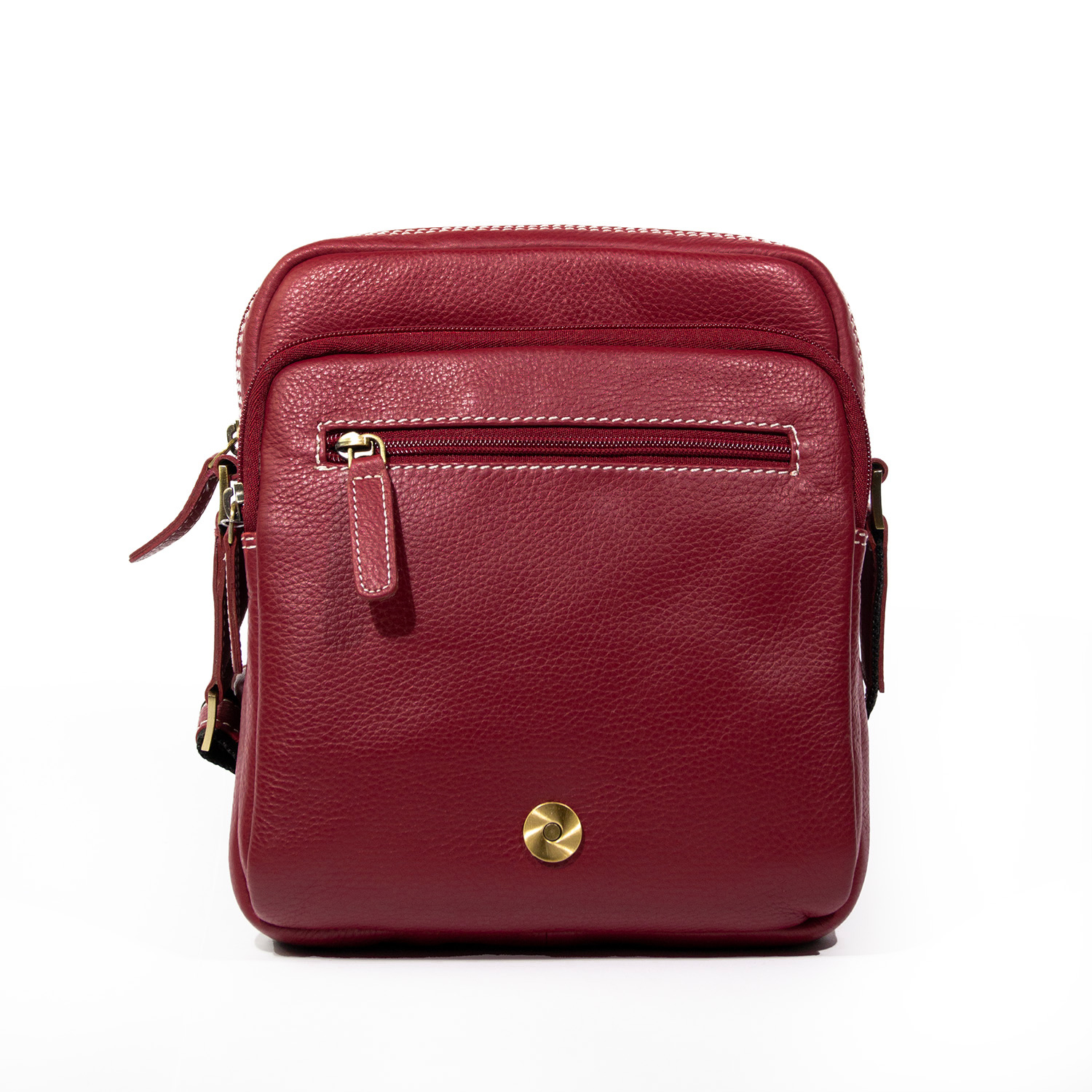 Morral de Cuero Hombre -1310 Rojo - Imagen 5