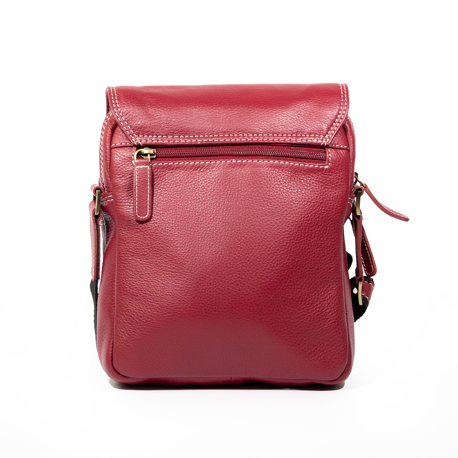 Morral de Cuero Hombre -1310 Rojo - Imagen 3