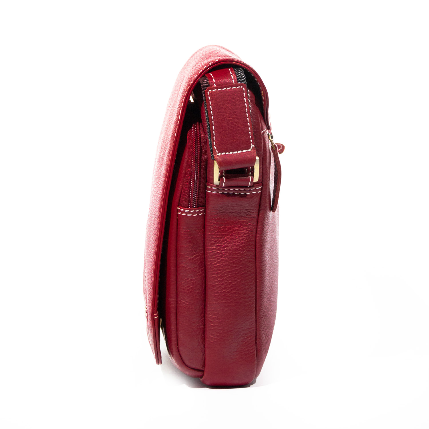 Morral de Cuero Hombre -1310 Rojo - Imagen 4