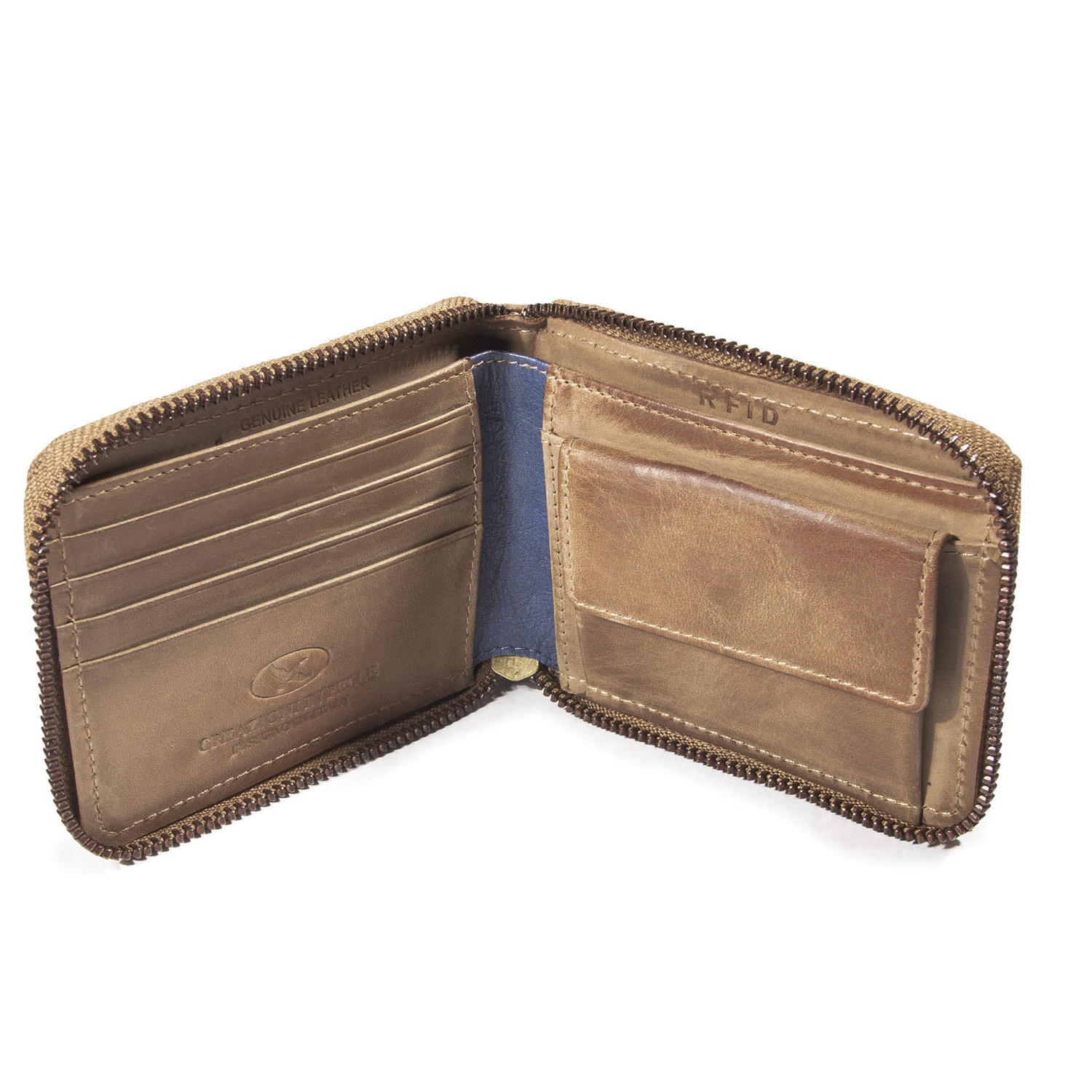 Billetera Borsalino 158 Café/Azul - Imagen 3