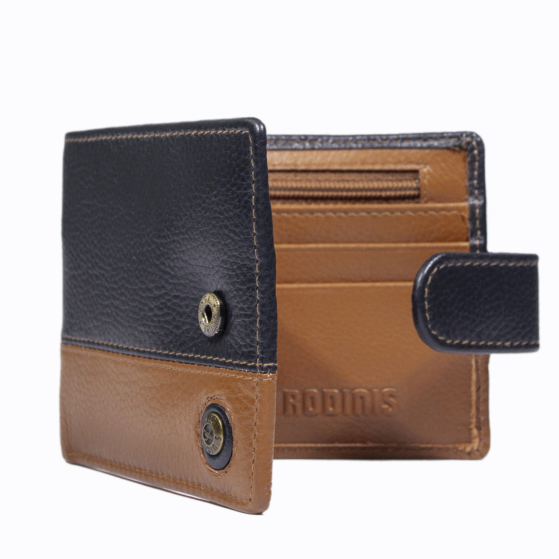 Billetera Capri 986 Azul - Naranjo - Imagen 2