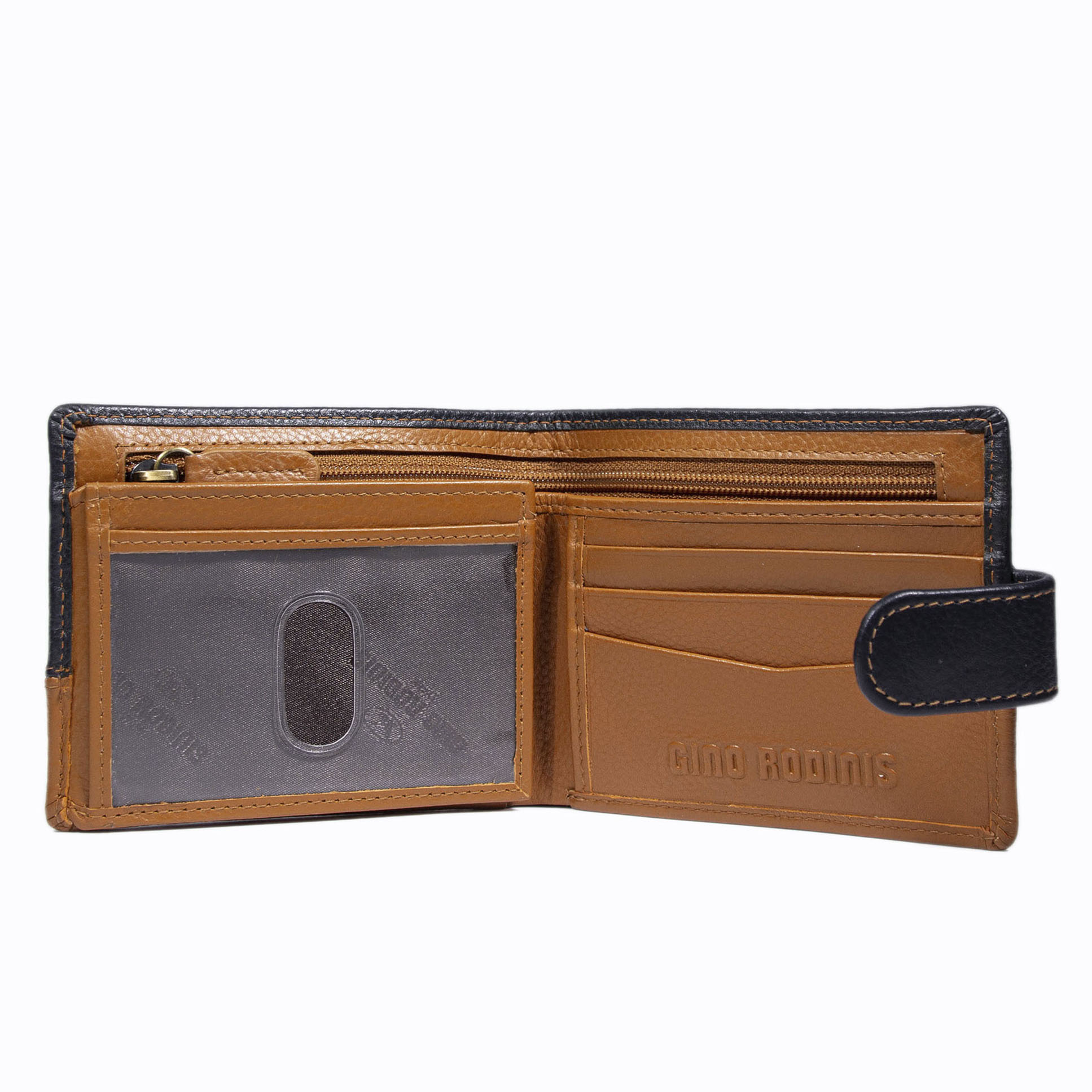 Billetera Capri 987 Azul - Naranjo - Imagen 3