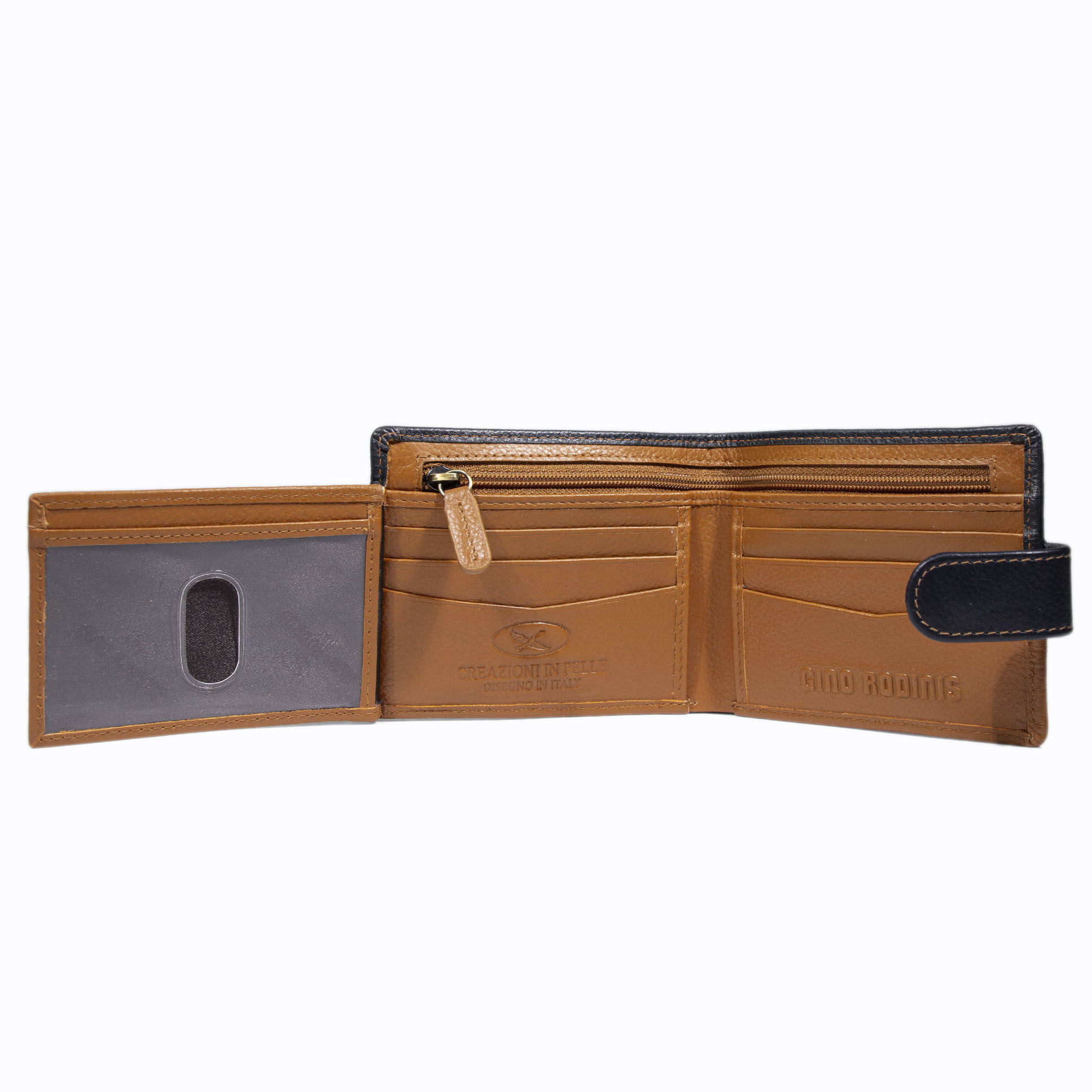 Billetera Capri 987 Azul - Naranjo - Imagen 4