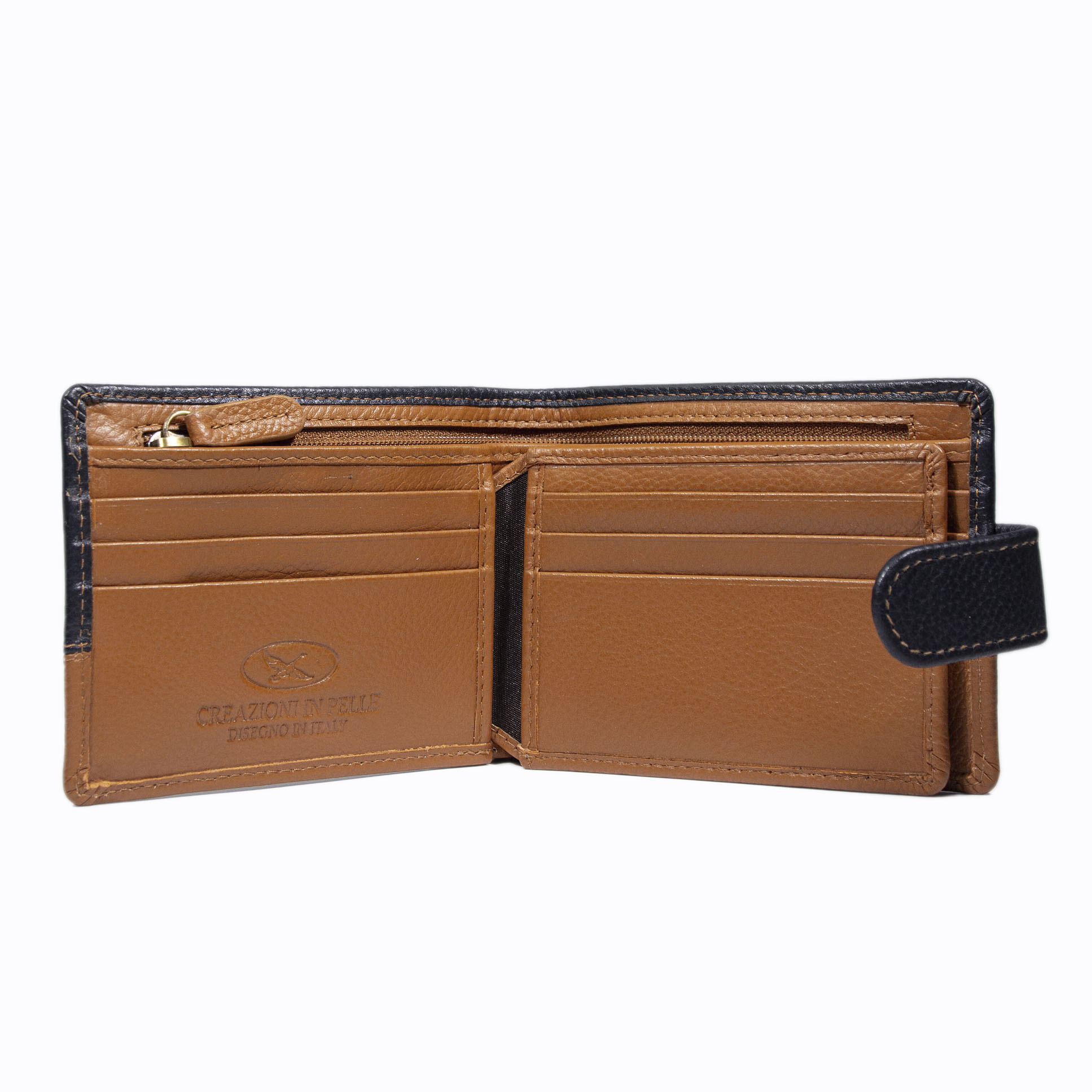 Billetera Capri 988 Azul - Naranjo - Imagen 3
