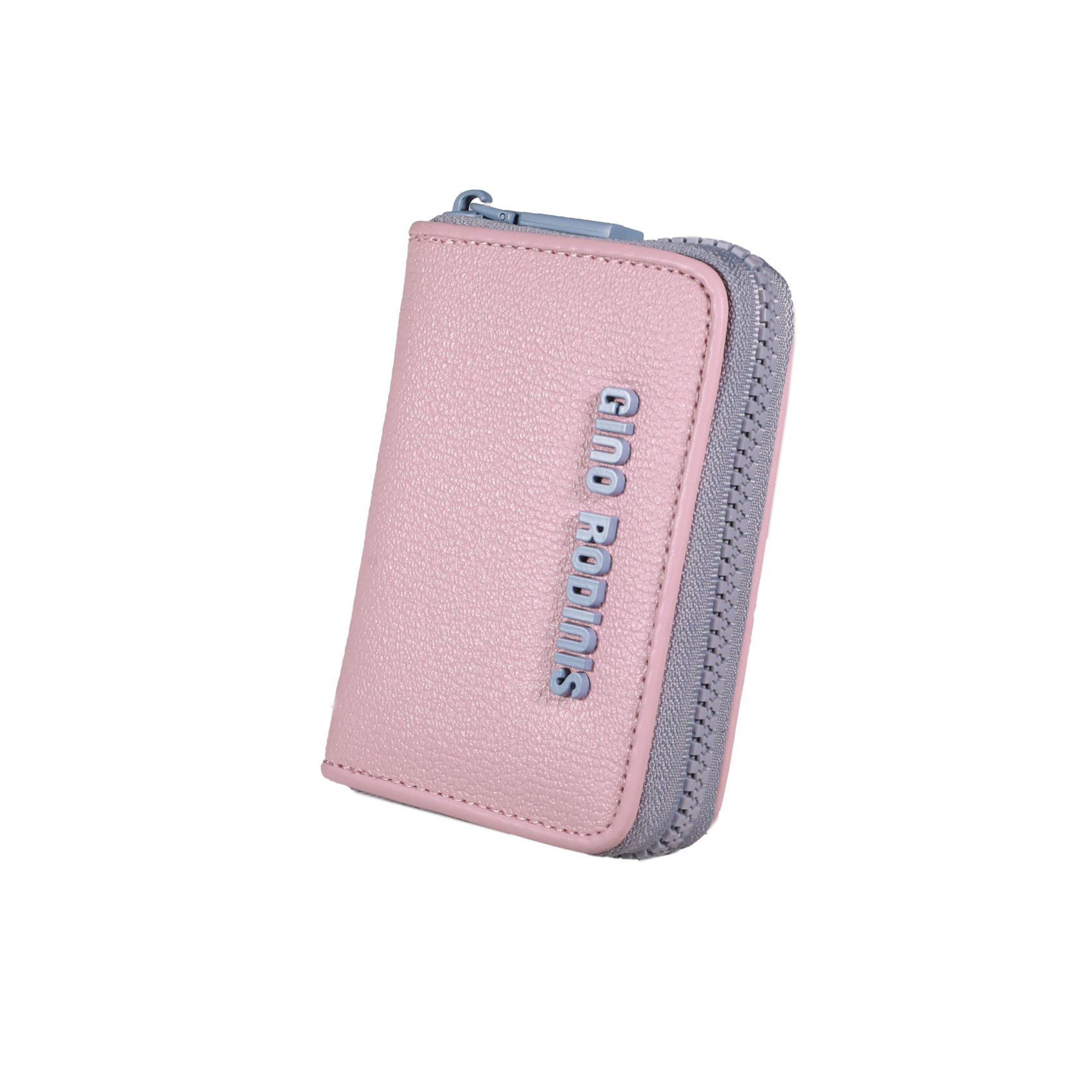 Vista Frontal de Billetera de Mujer de cuero - Colección Diana - 1147Rosado - Gino Rodinis