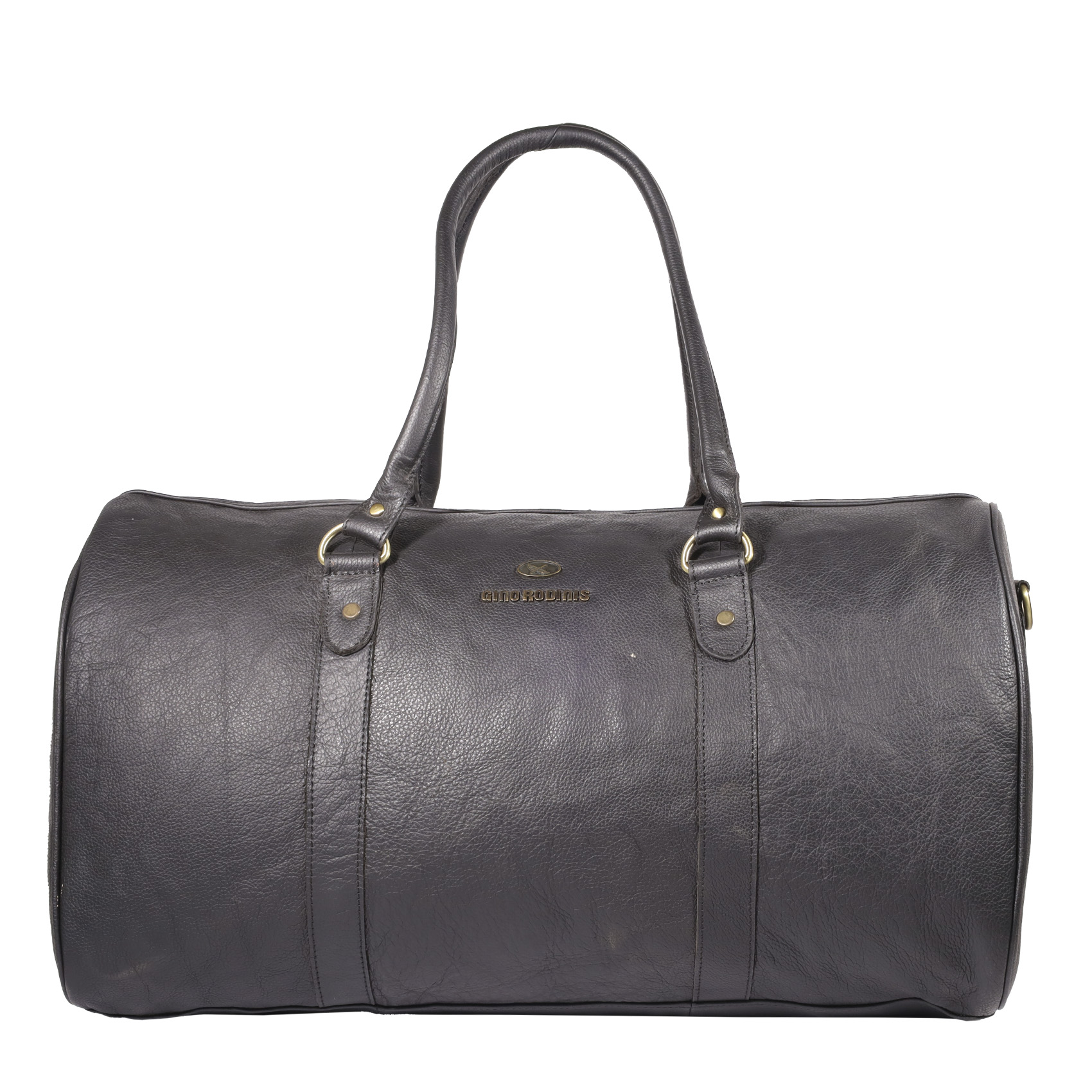 Vista Frontal Bolso de cuero color negro