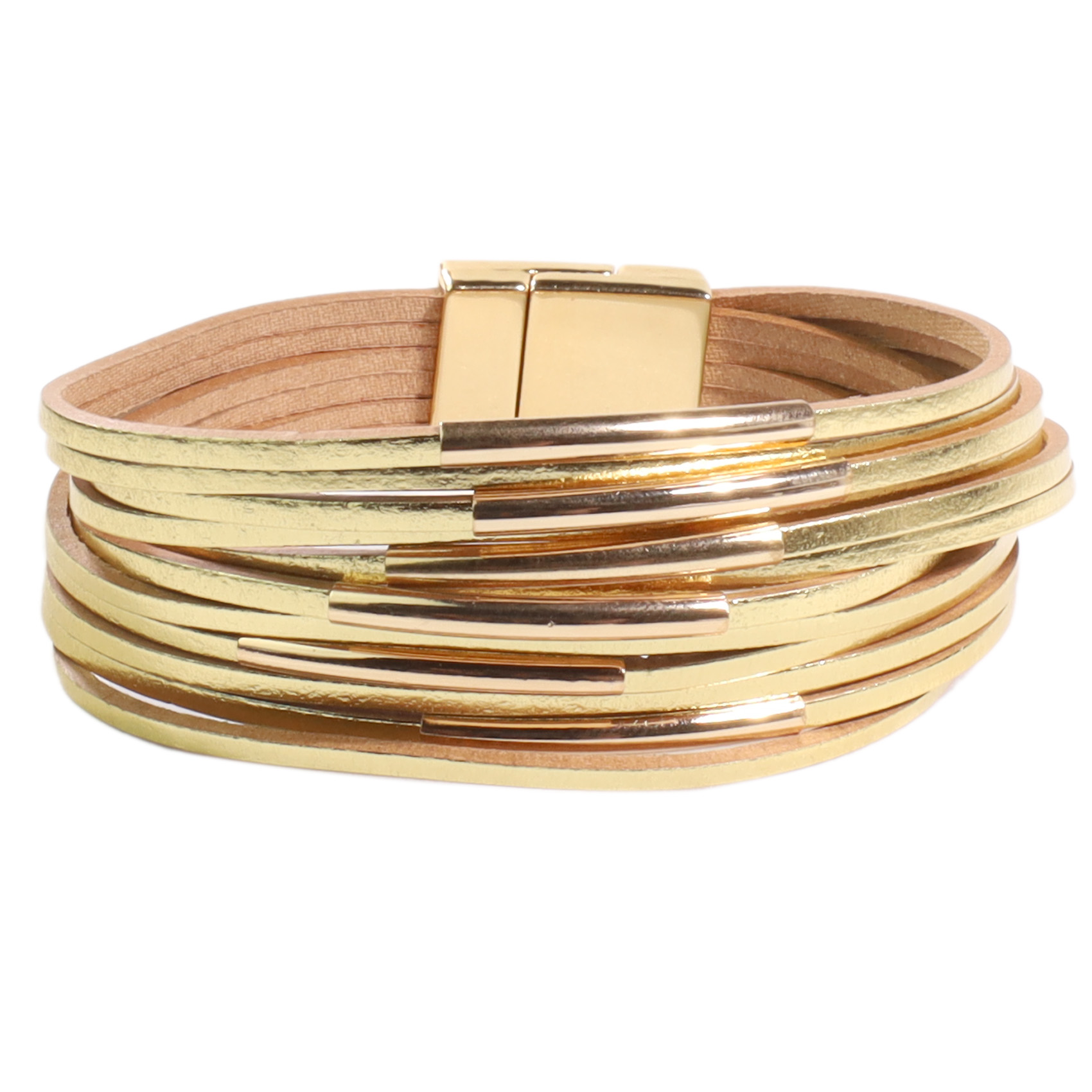 vista frontal de Brazalete B396 Dorado