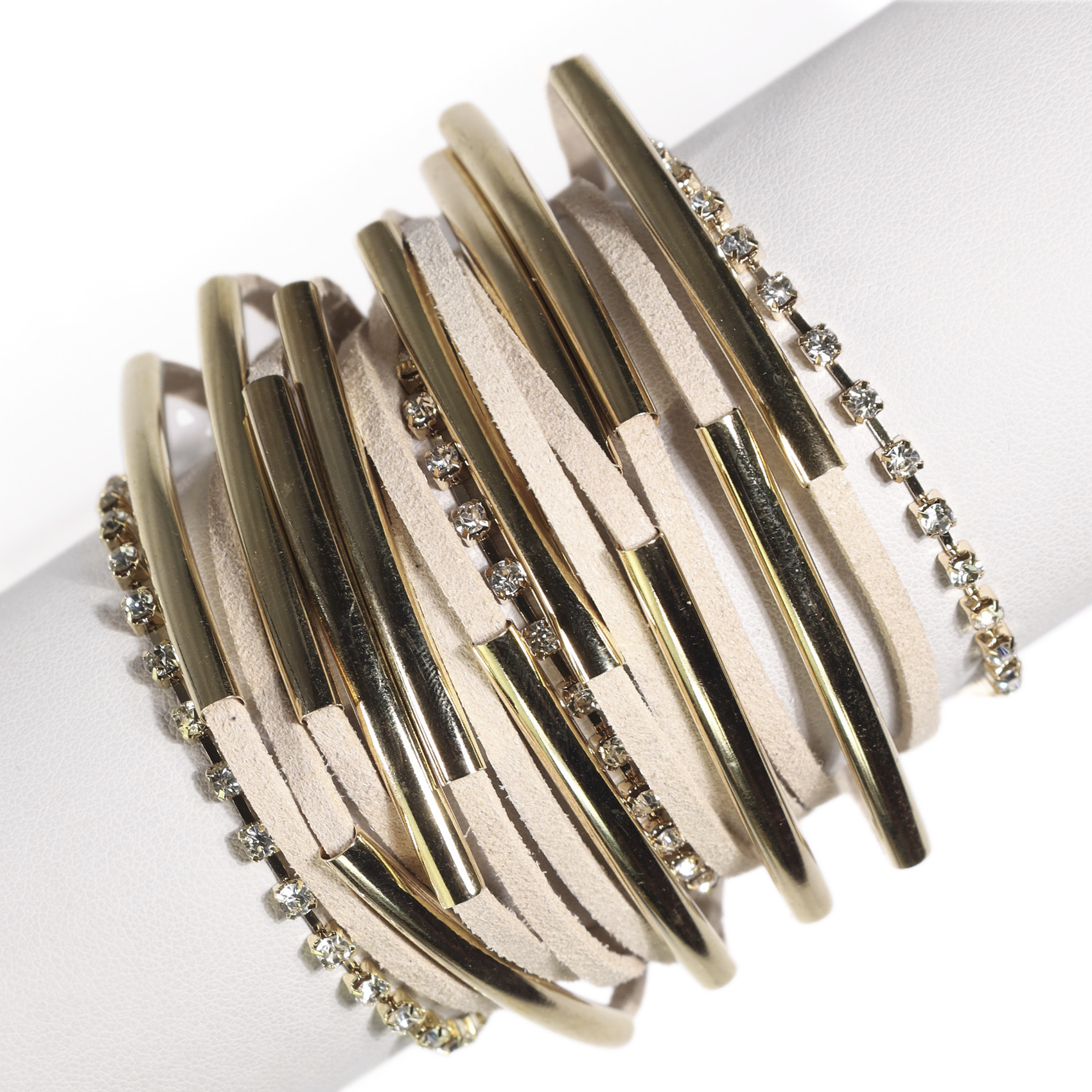 vista frontal de Brazalete B402 Beige