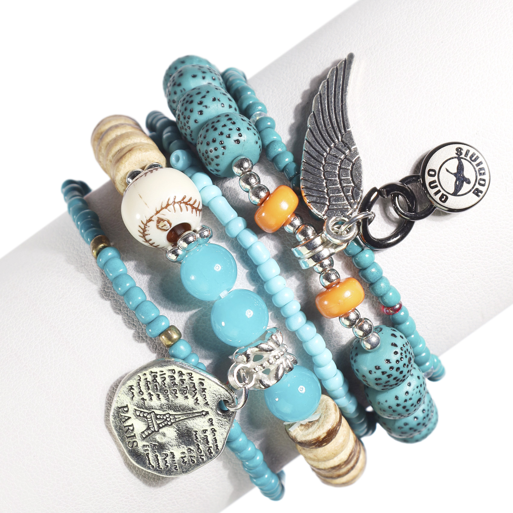 vista frontal de Brazalete B403 Turquesa