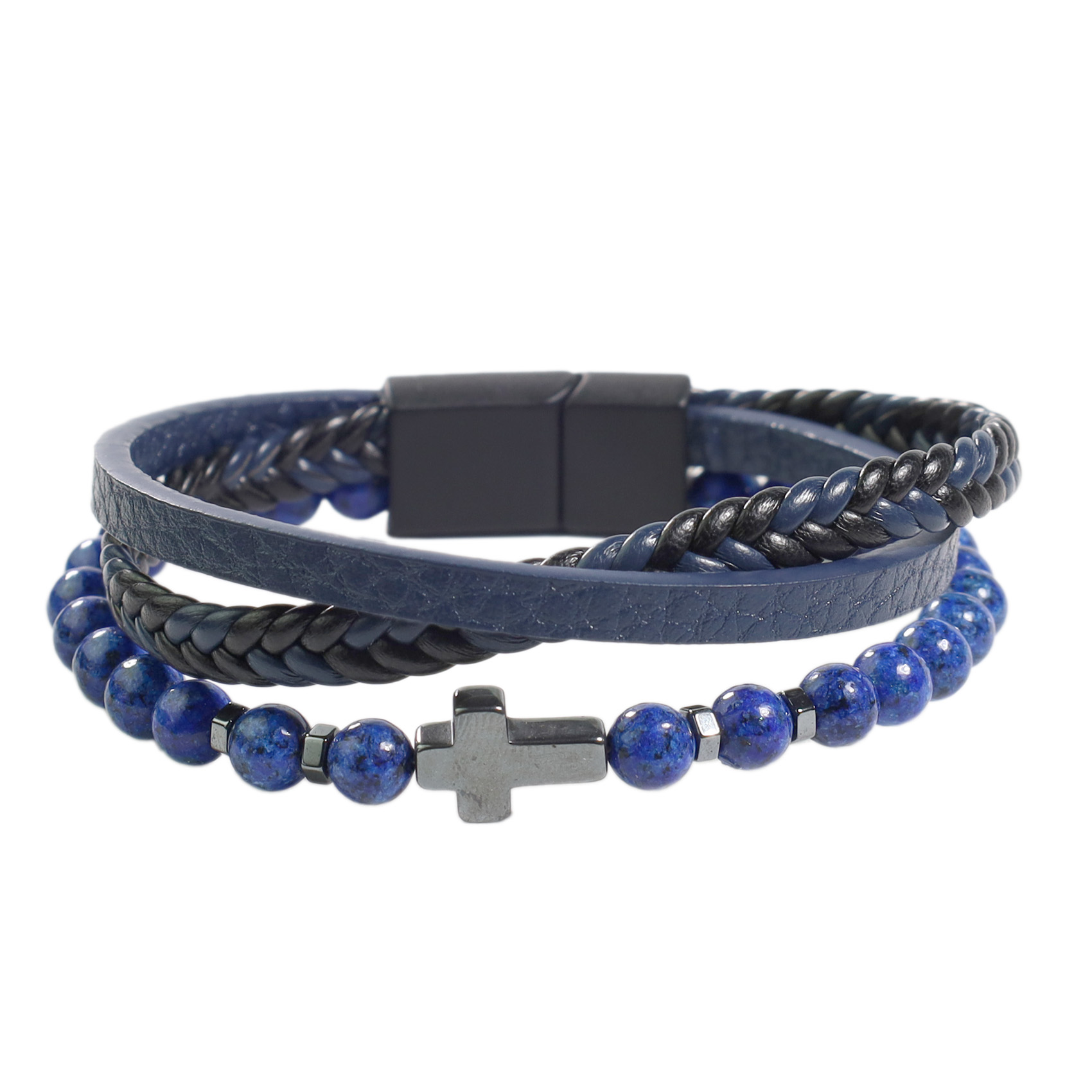 Vista Frontal de Brazalete 3 unidades color Azul