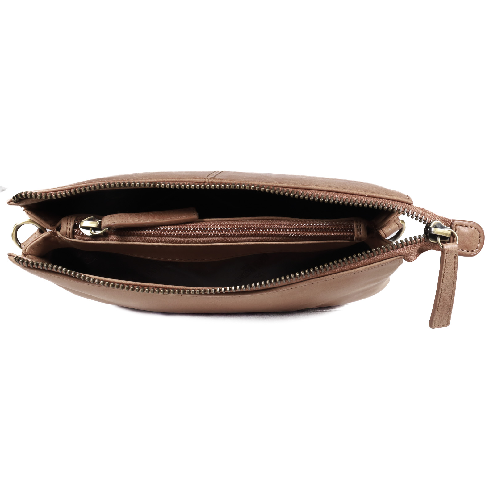 CARTERA DE CUERO MUJER - COLOR CAMEL - MODELO 2096 - GINO RODINIS