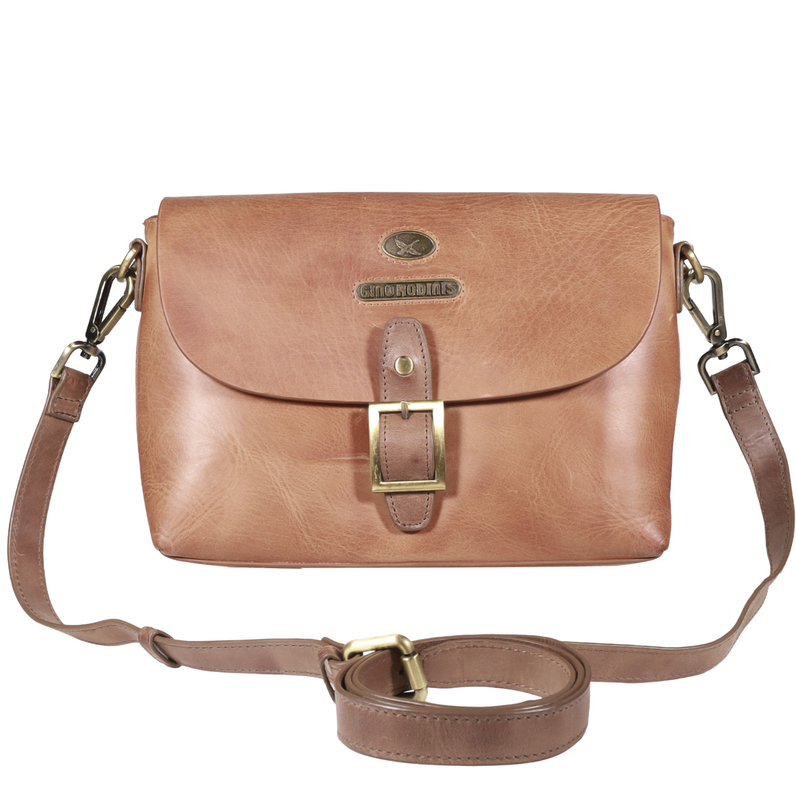 CARTERA DE CUERO MUJER - COLOR Camel- MODELO 2130- GINO RODINIS