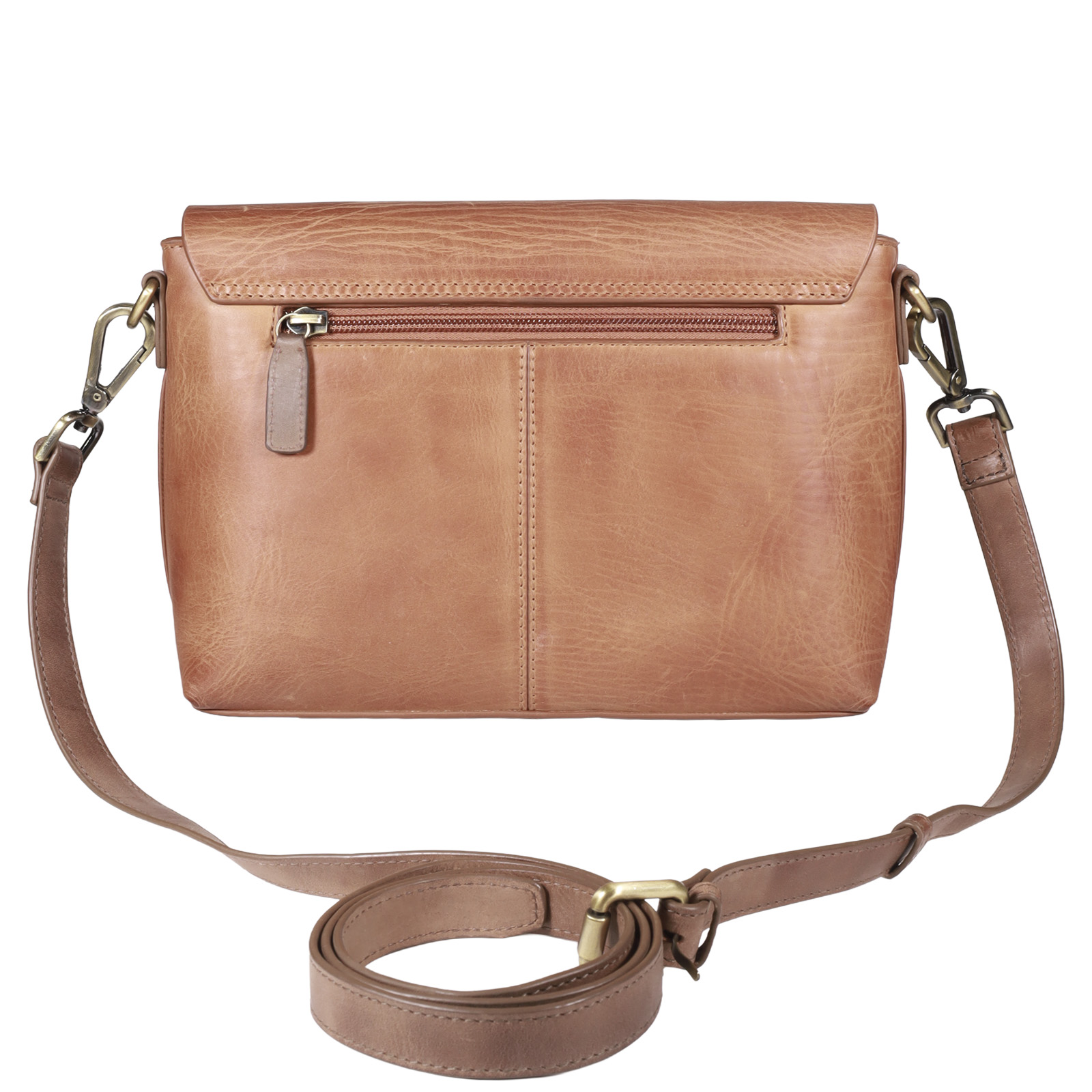 CARTERA DE CUERO MUJER - COLOR Camel- MODELO 2130- GINO RODINIS