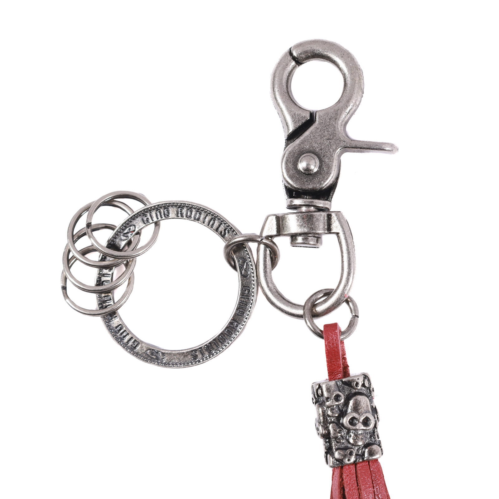 Llavero de cuero Hombre - Modelo LL116 en color Rojo