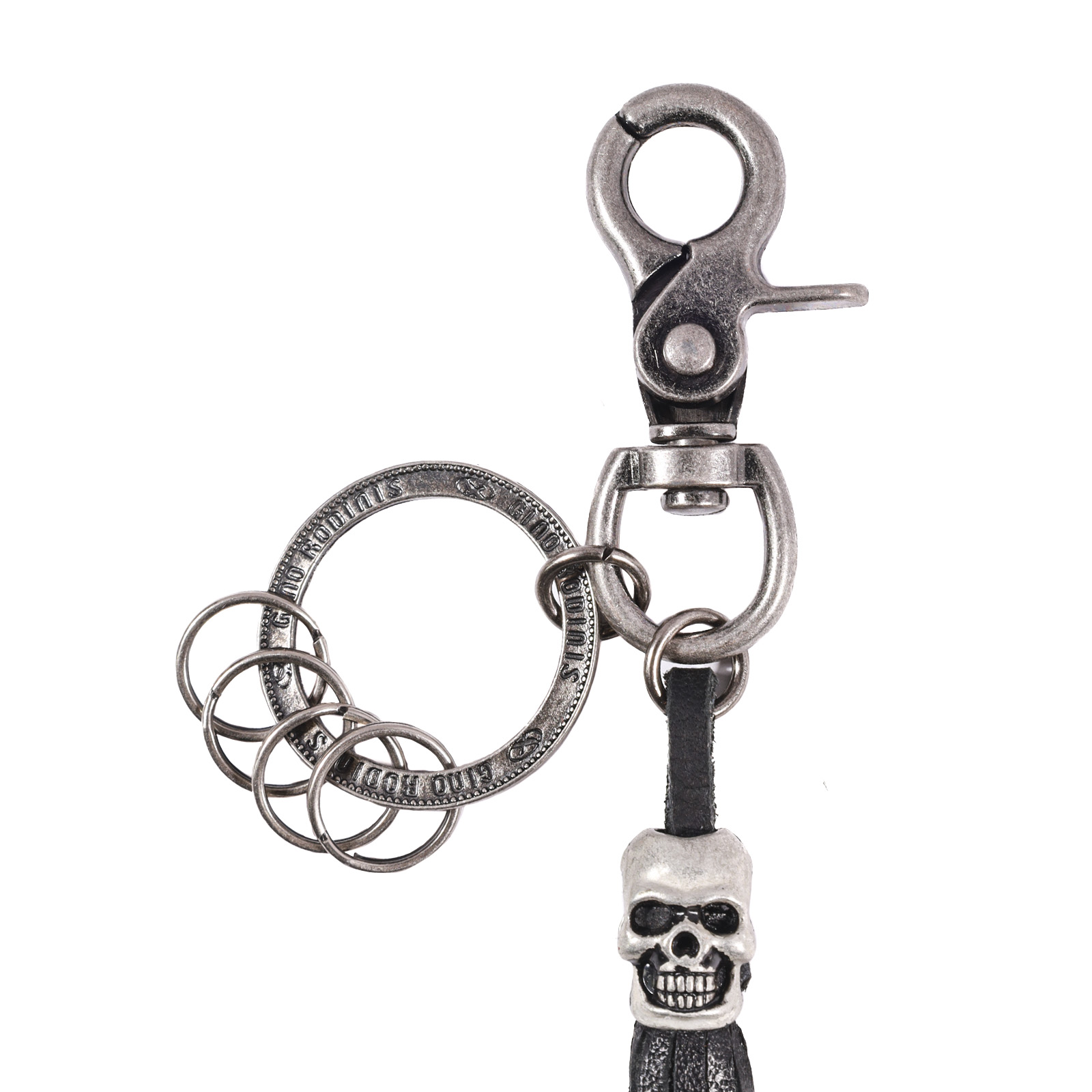 Llavero de cuero Hombre - Modelo LL117 en color Negro