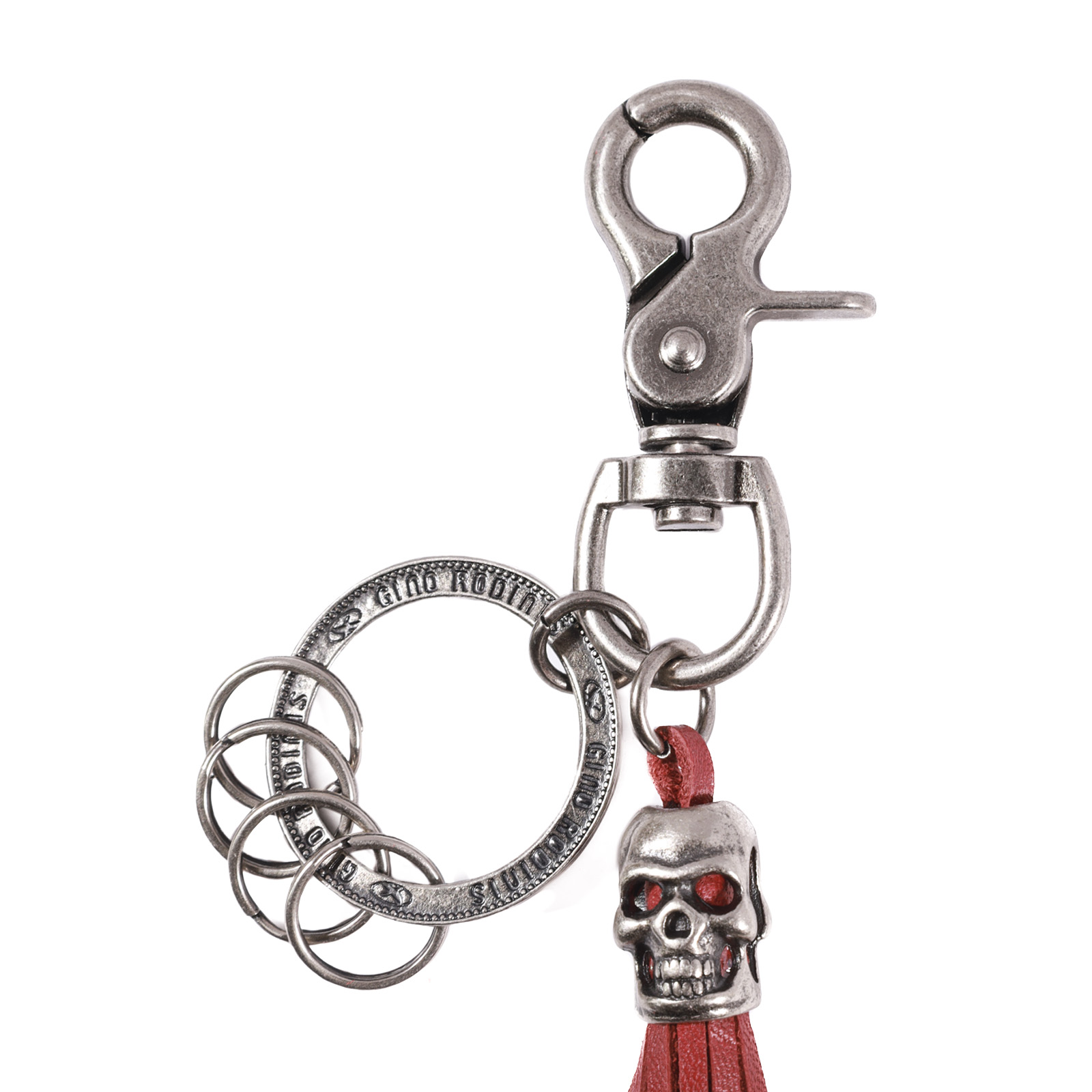 Llavero de cuero Hombre - Modelo LL117 en color Rojo