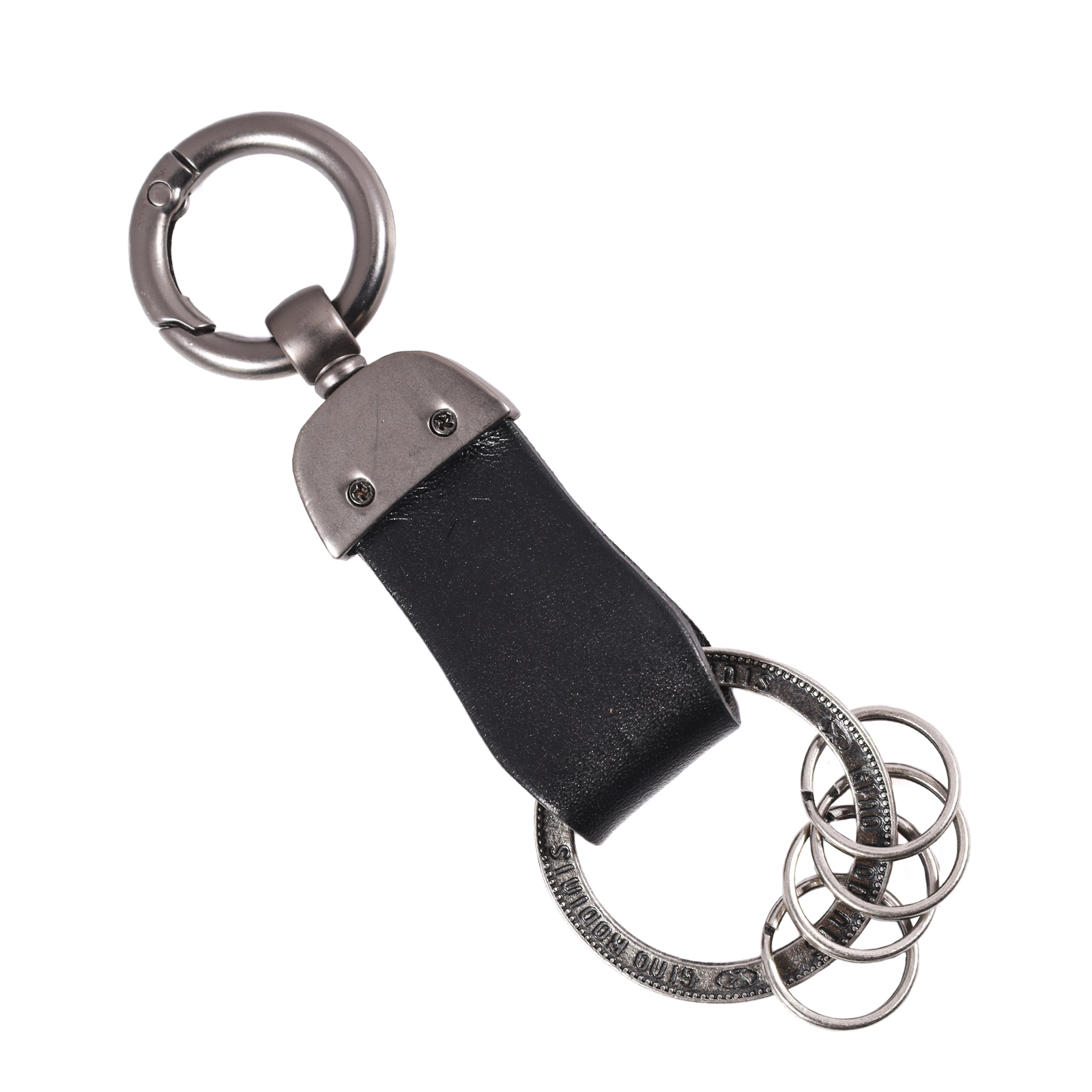 Llavero de cuero Hombre - Modelo LL118 en color Negro