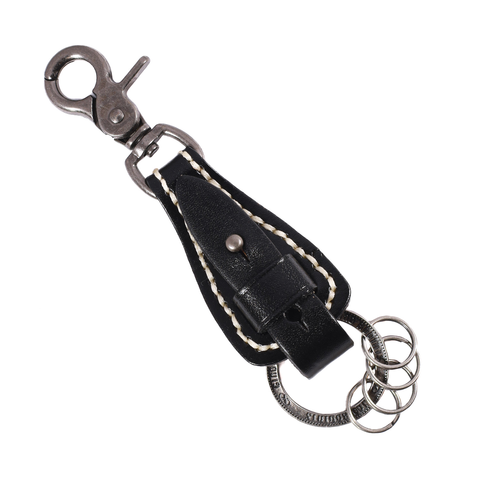 Llavero de cuero Hombre - Modelo LL119 en color Negro