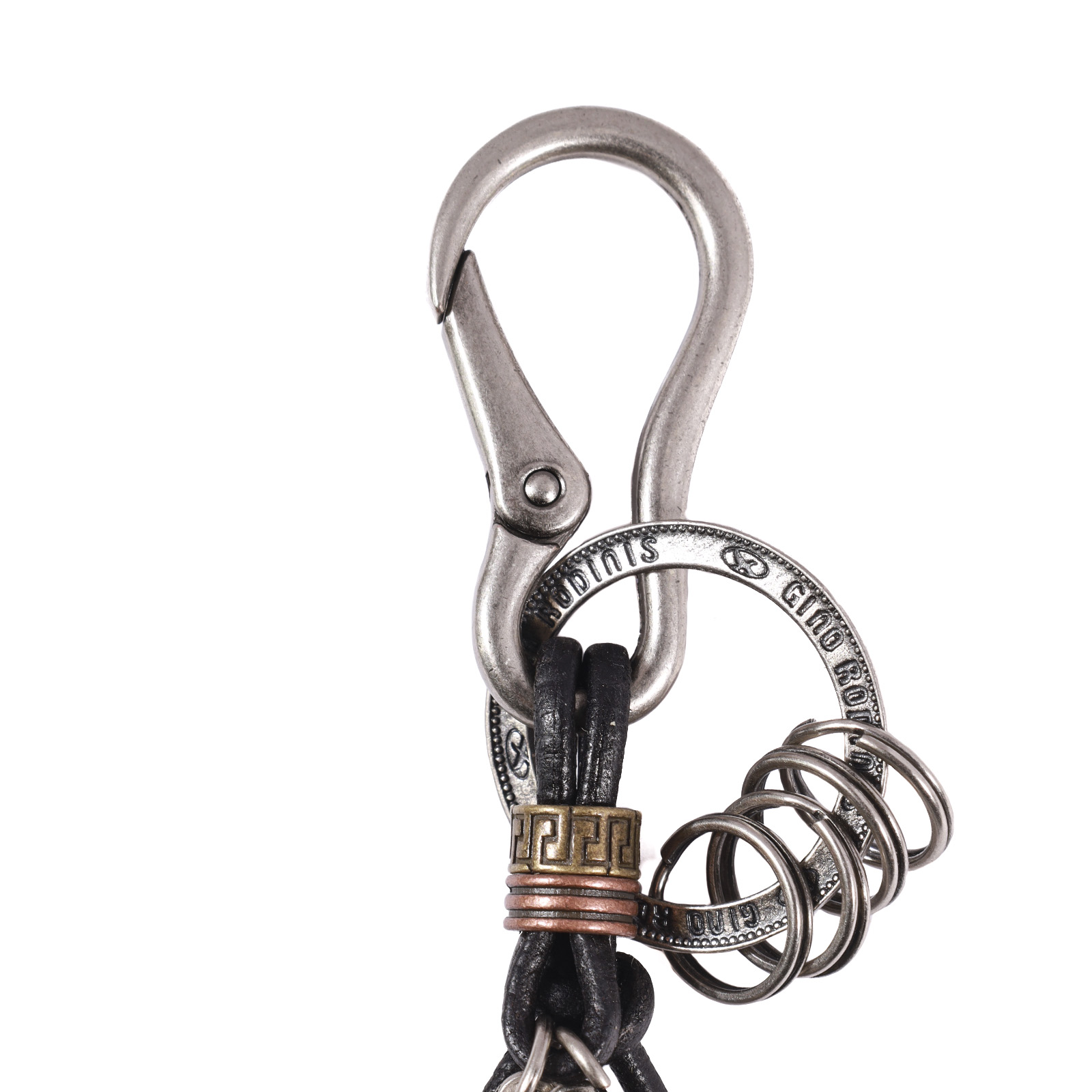 Llavero de cuero Hombre - Modelo LL121 en color Negro