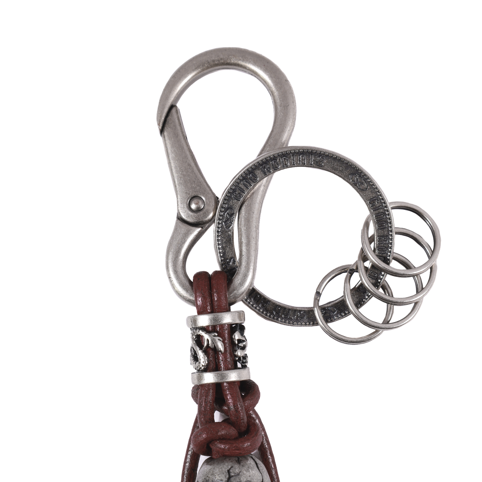 Llavero de cuero Hombre - Modelo LL122 en color Burdeo