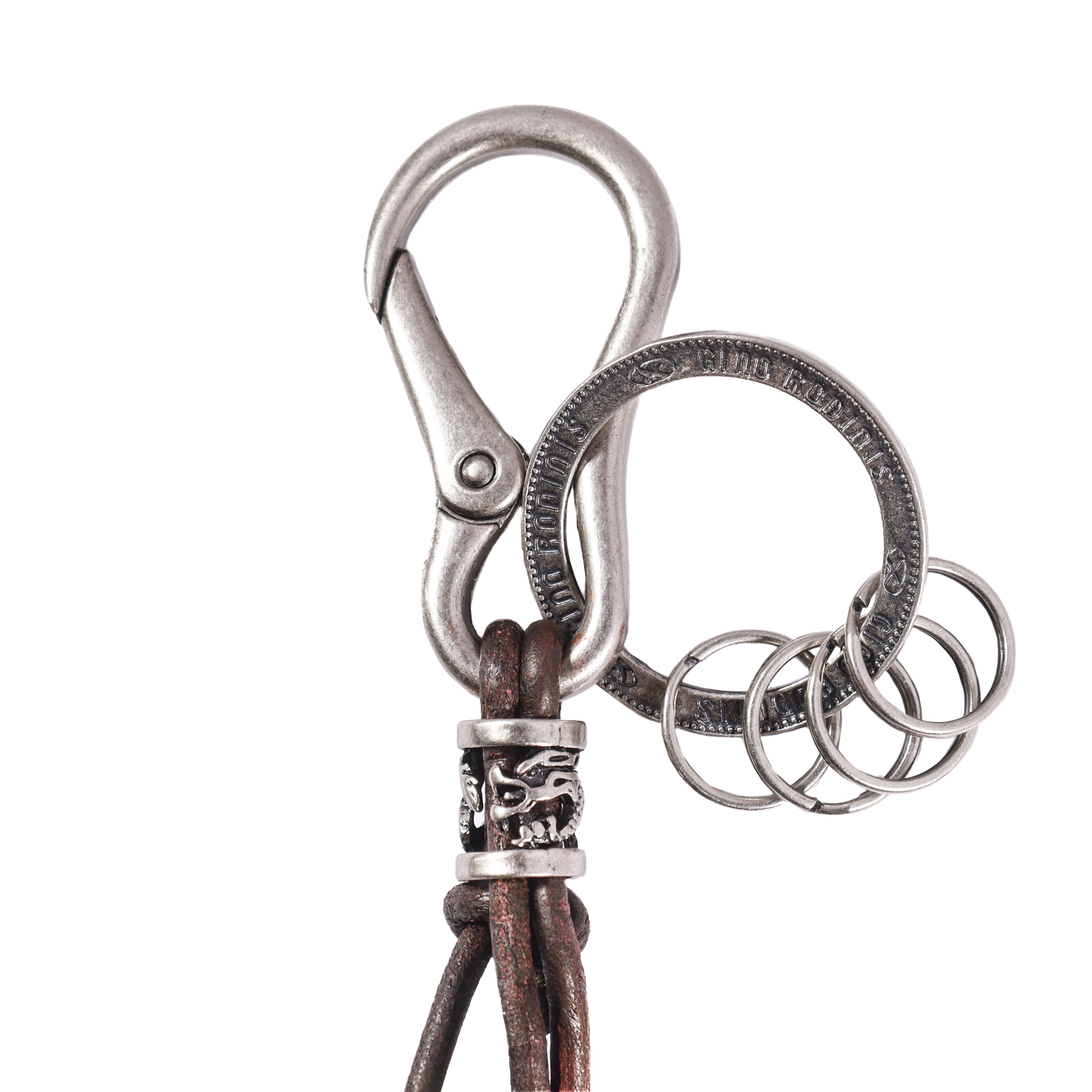 Llavero de cuero Hombre - Modelo LL122 en color Café