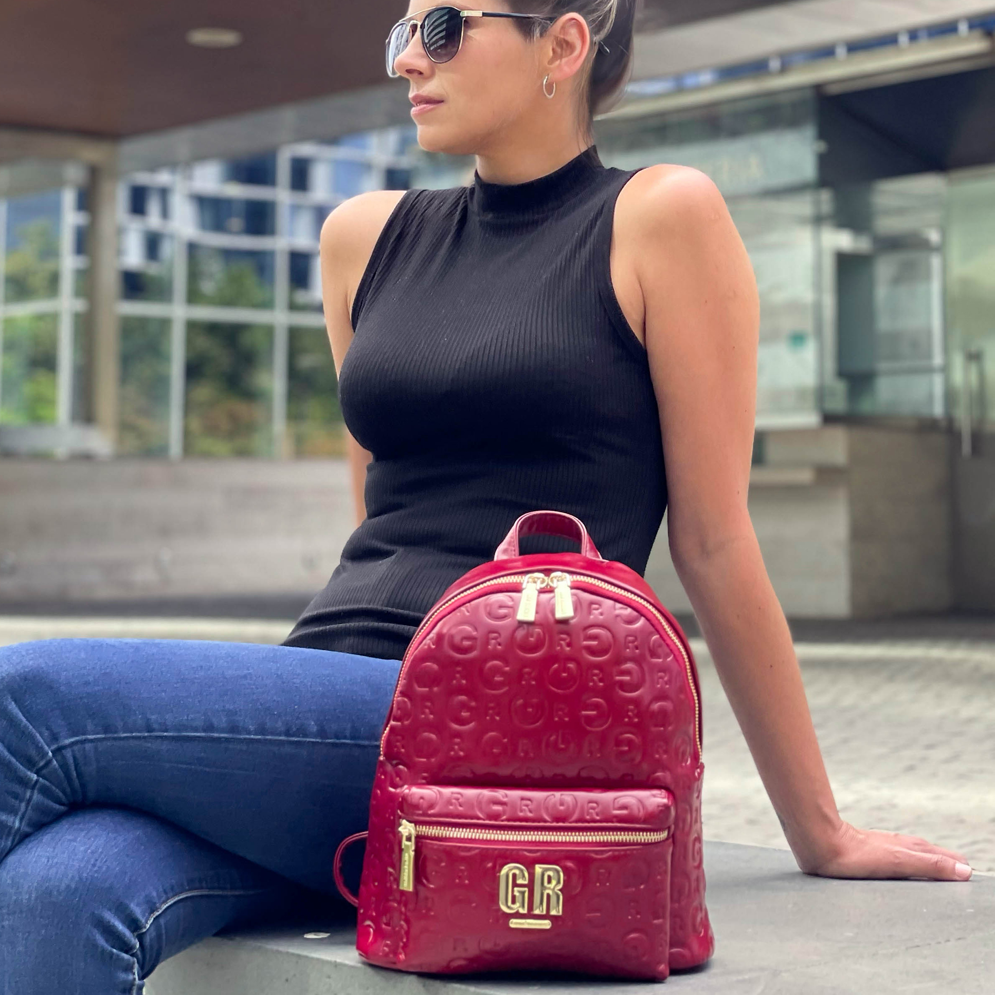 Mochila Eco Cuero 2108 Rojo - Imagen 4