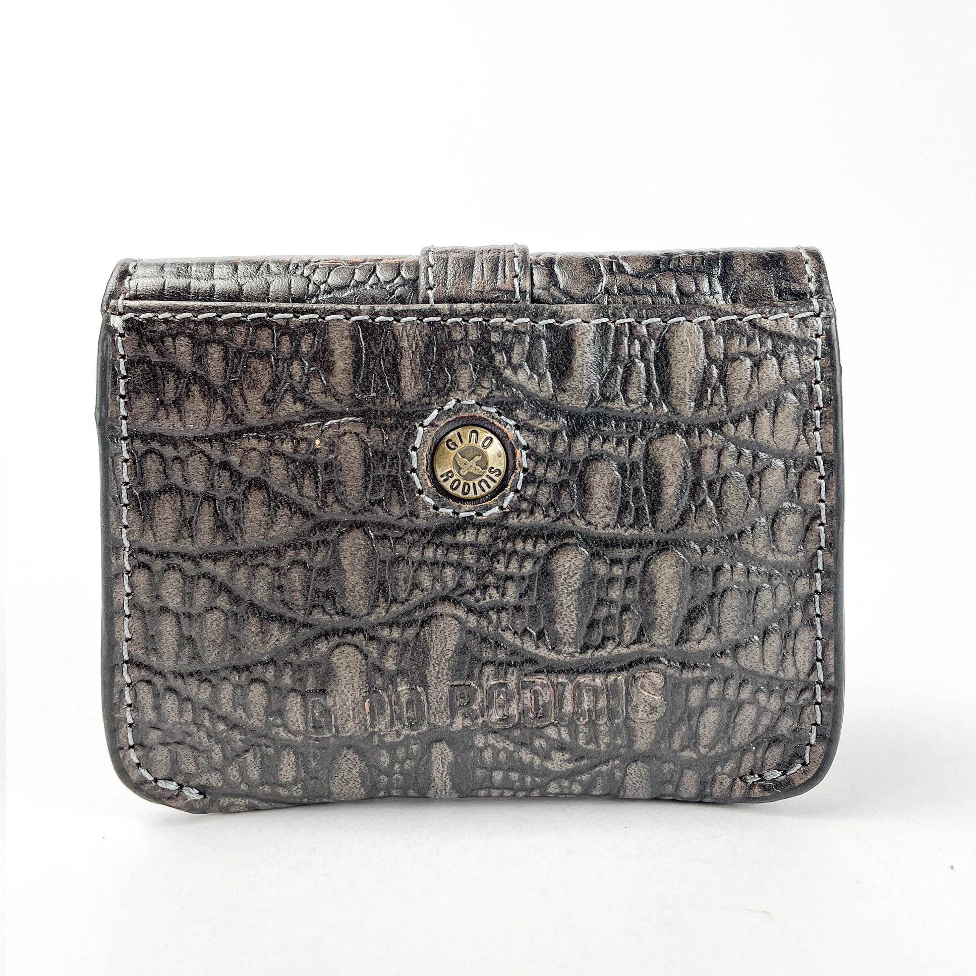 Monedero - Tarjetero Croco 783 Gris/Amarillo - Imagen 3