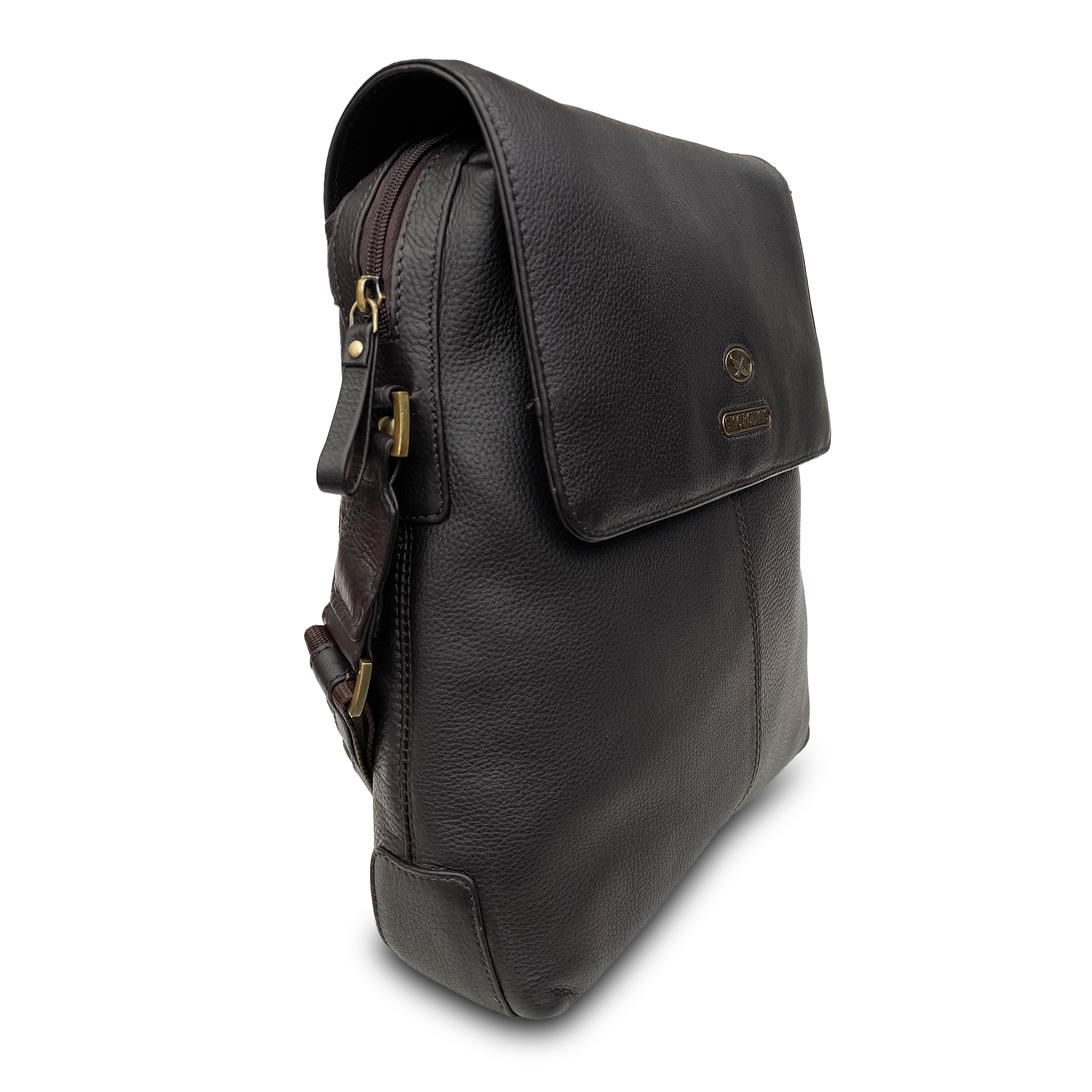 Morral de Cuero Hombre 1309 Café - Imagen 2