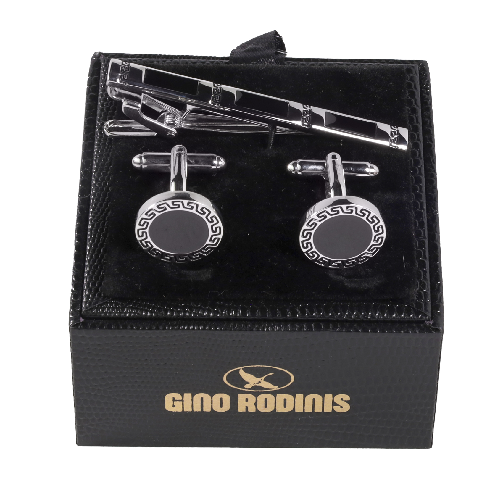 Vista de packaging de Set de pasador de corbata más colleras - PAS014 - Gino Rodinis
