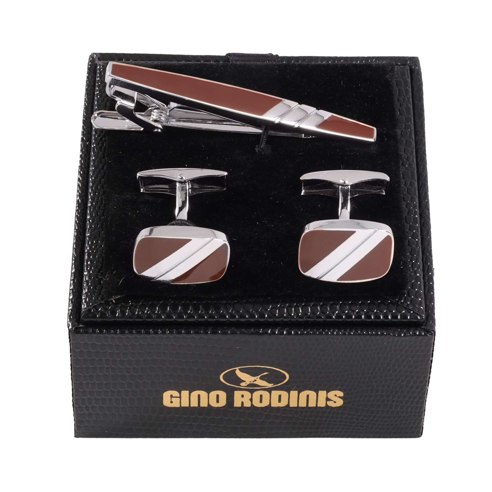 Vista de packaging de Set de pasador de corbata más colleras - PAS017 - Gino Rodinis