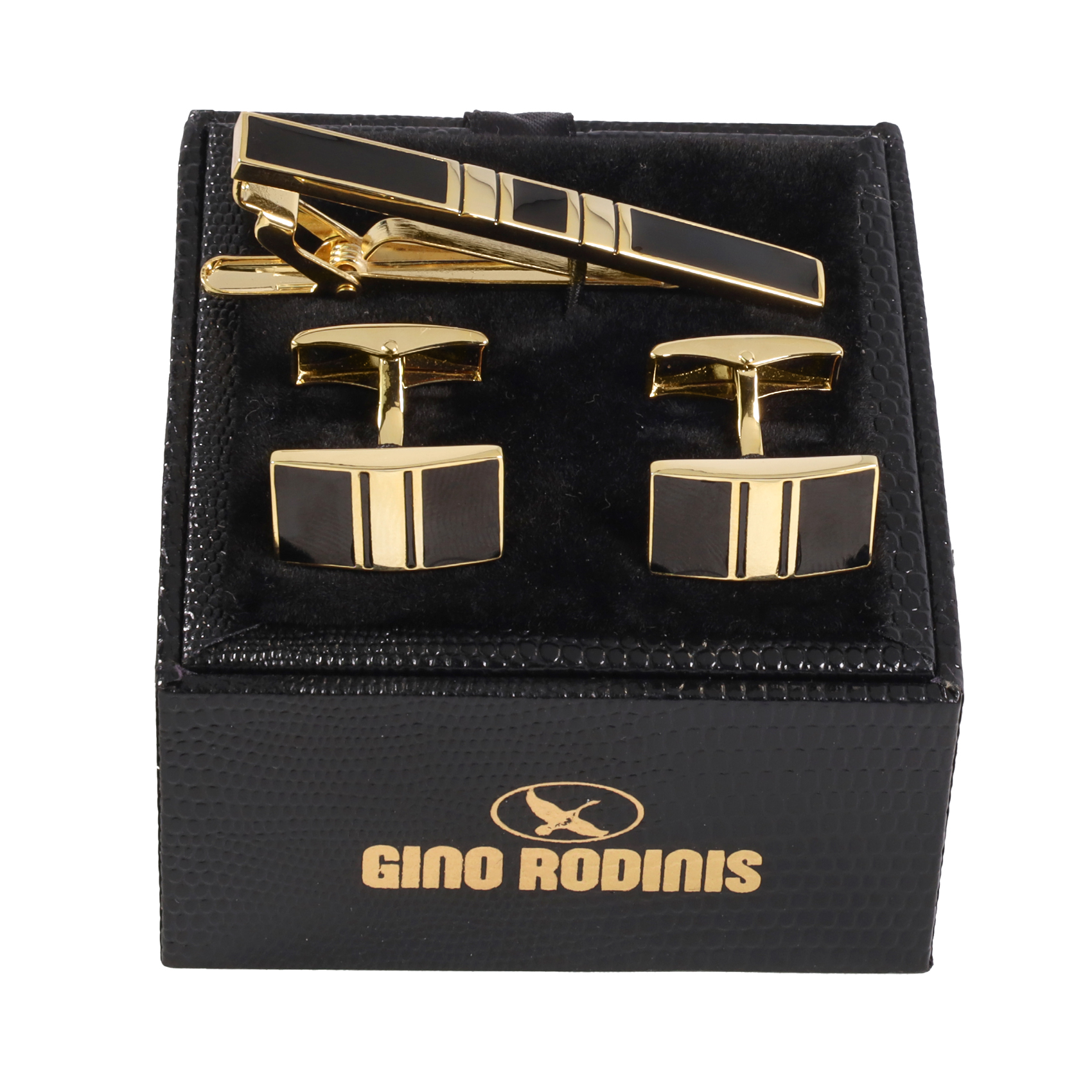 Vista de packaging de Set de pasador de corbata más colleras - PAS018 - Gino Rodinis