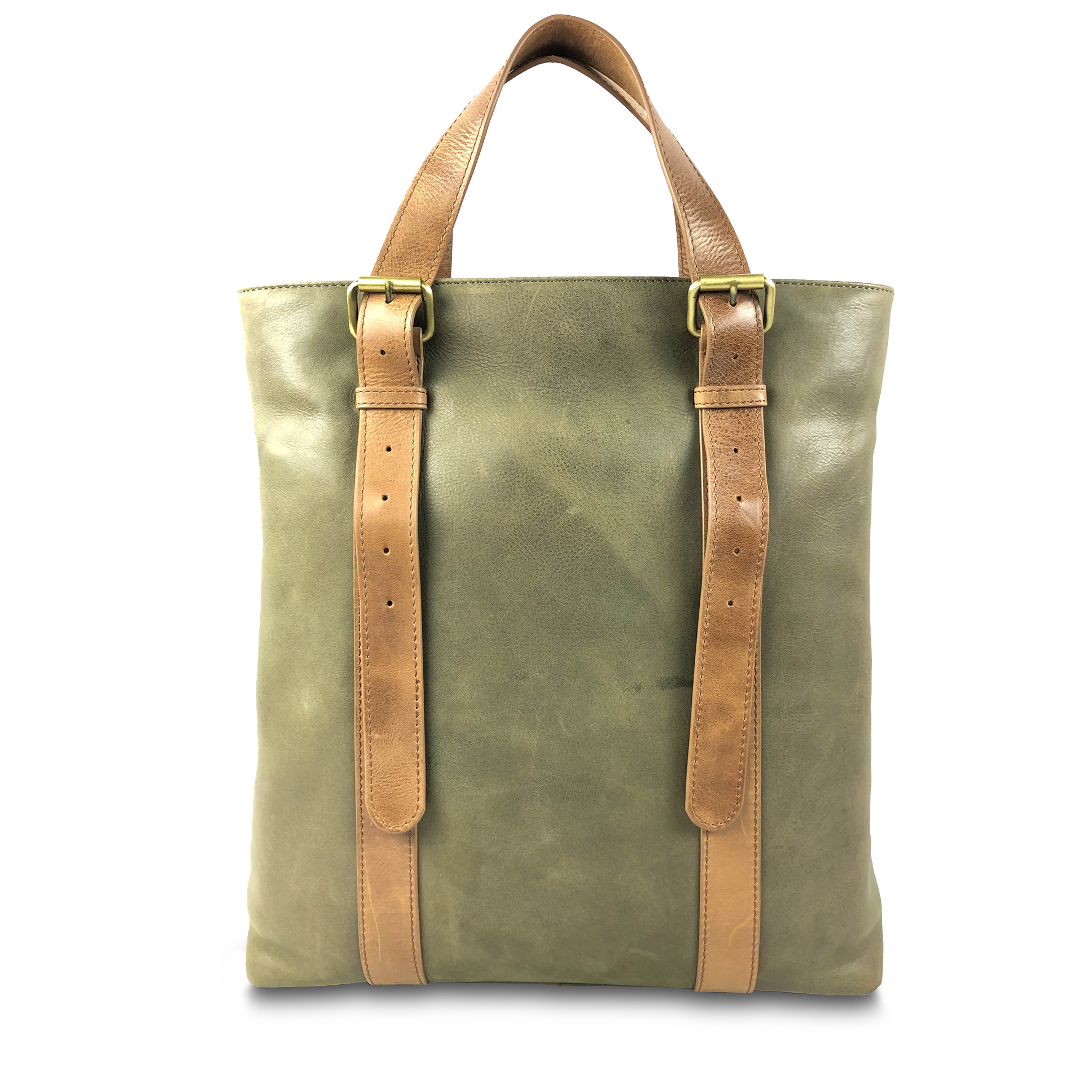 Tote Bag 2202 Verde Olivo/Camel - Imagen 6