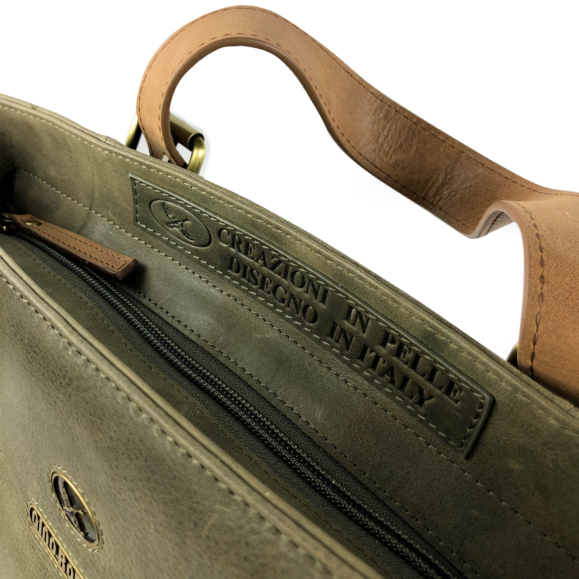 Tote Bag 2202 Verde Olivo/Camel - Imagen 5