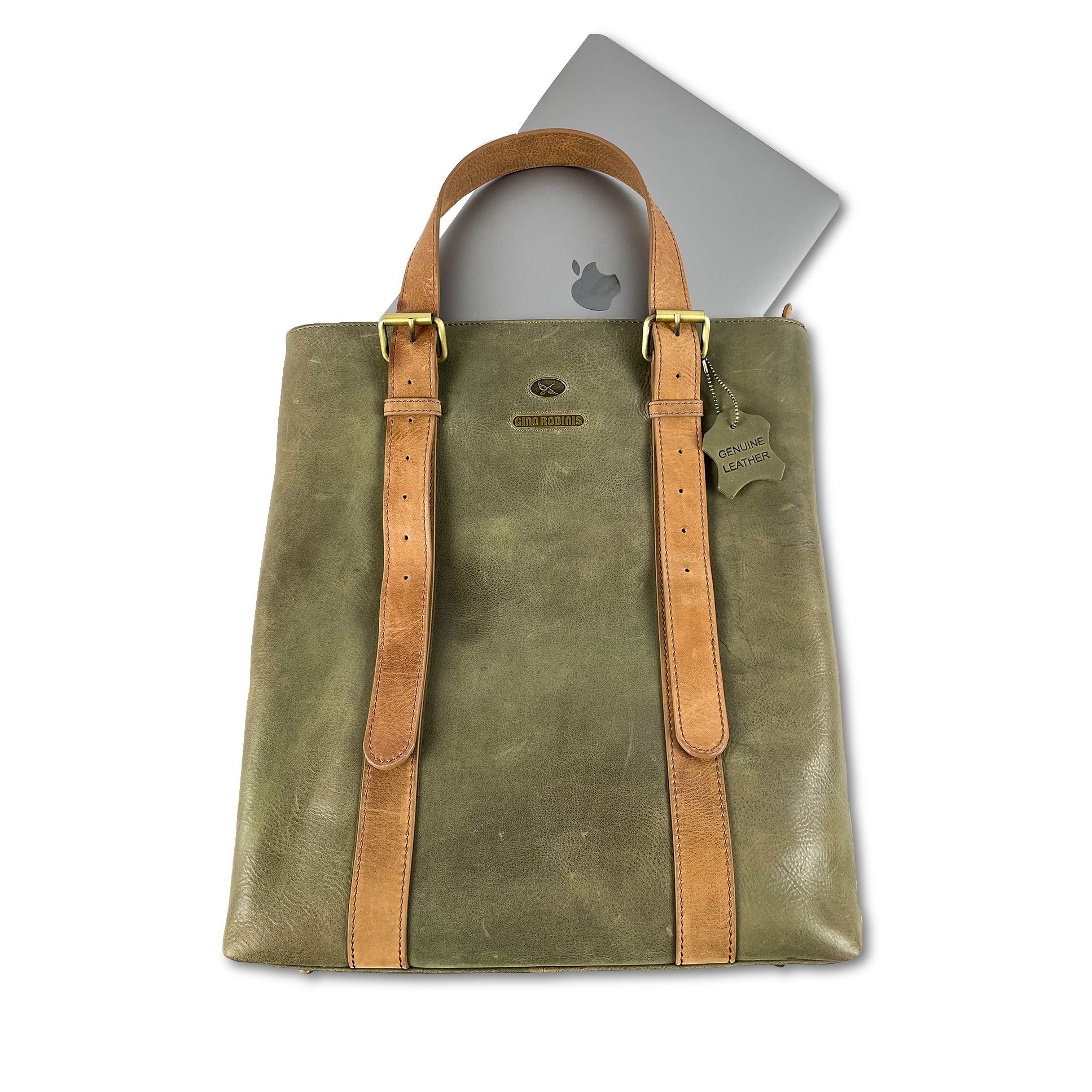 Tote Bag 2202 Verde Olivo/Camel - Imagen 4